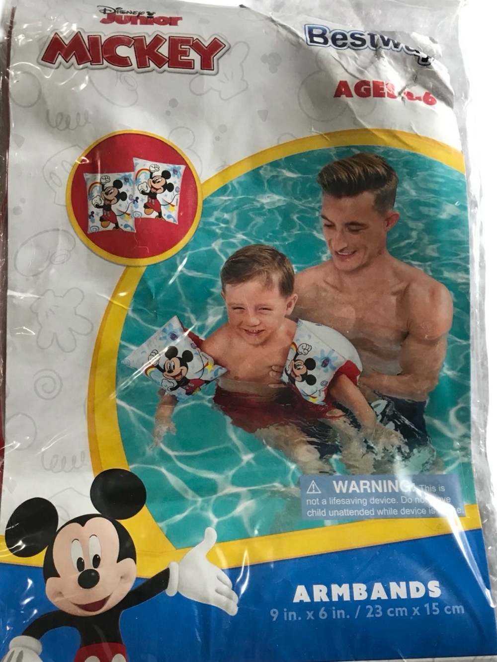 Disney Mickey Mouse White and Red Kids Swim Armbands